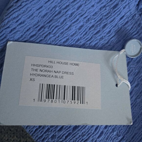 NWT Hill House Home sz XS Norah The Nap Dress smocked hydrangea blue w / pockets - Picture 7 of 7